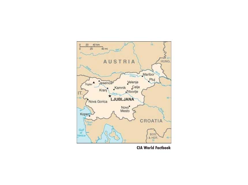 slovenia-map 斯洛文尼亚地图