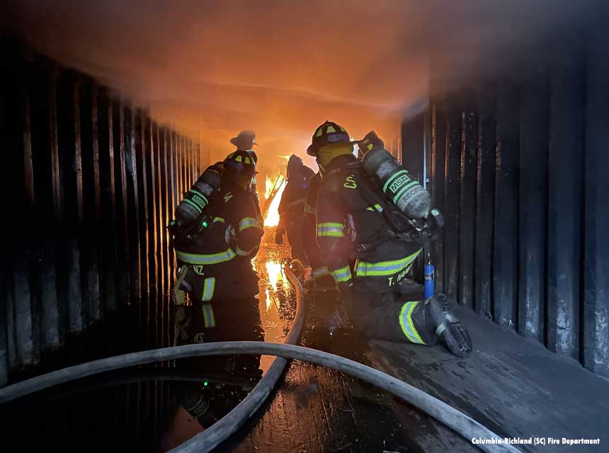 columbia-richland-sc-fire-recruits Columbia-Richland Fire Department firefighter recruits at training burn
