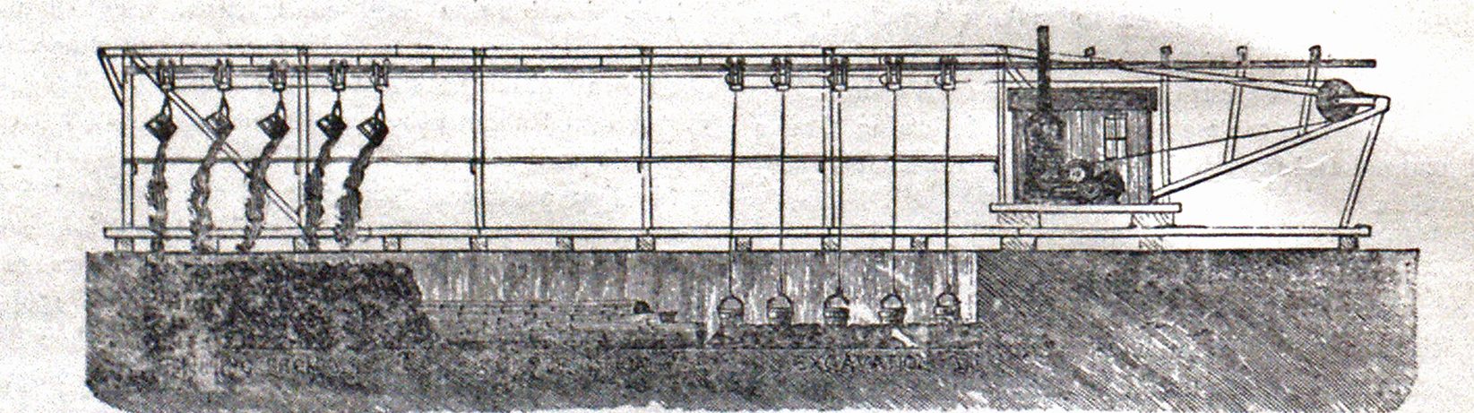 在工作的下水道建筑 - 卡森沟渠机的方式。