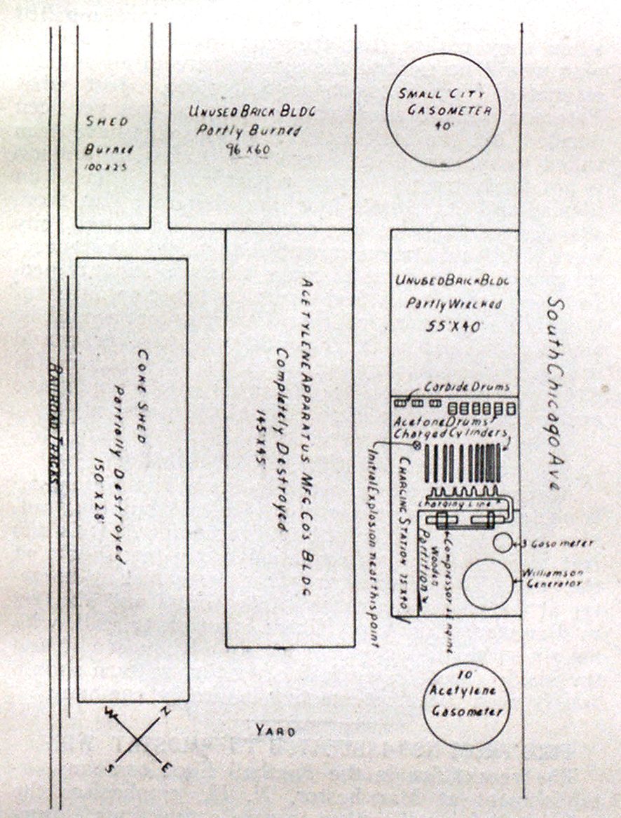 商用乙炔车灯厂平面图，大十字路口，芝加哥